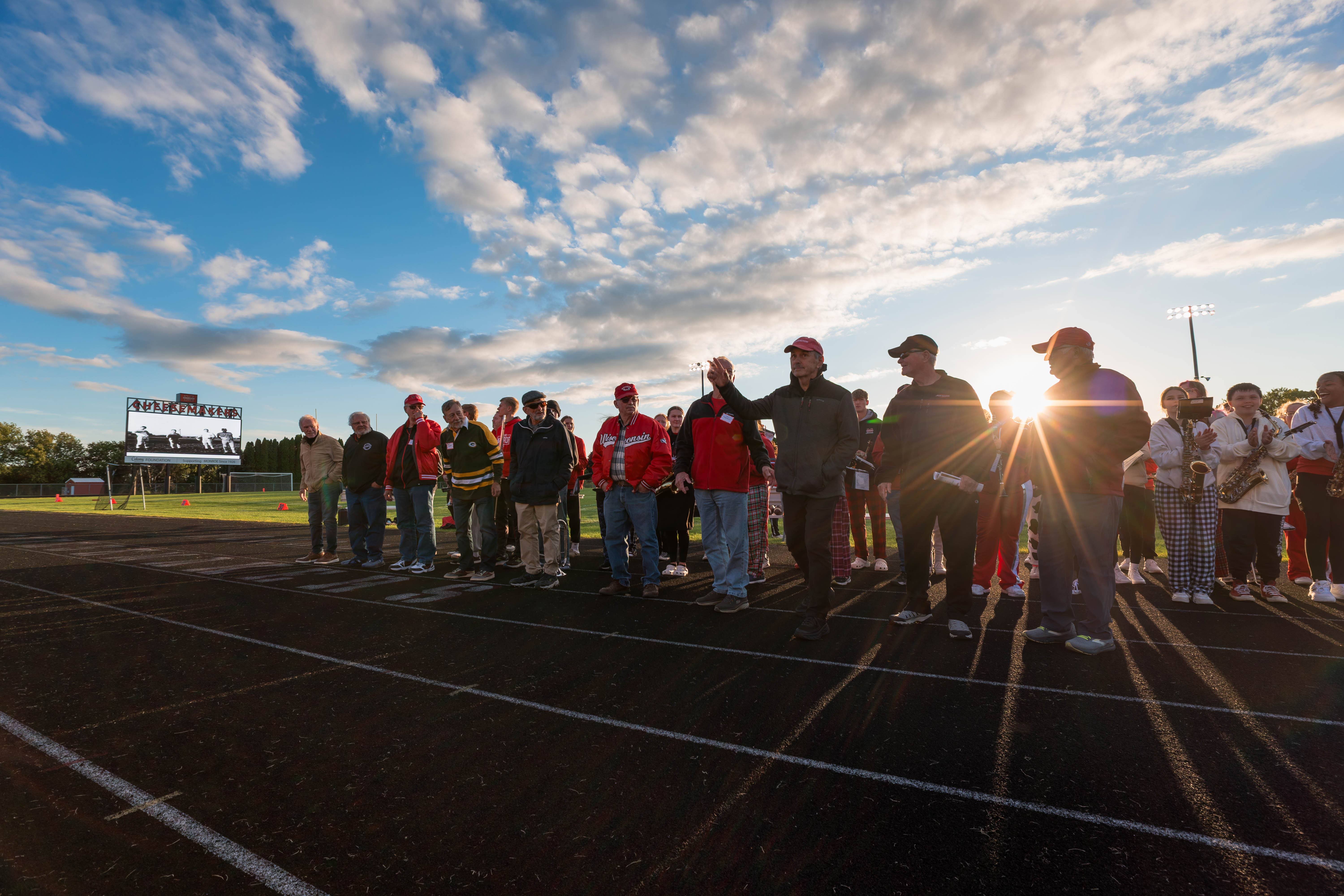 MONROE, WI – SEPTEMBER 5: A high school football game between the Monroe Cheesemakers and the Jefferson Eagles at the Monroe High School in Monroe, Wisconsin. Photography by Ross Harried for Second Crop Sports.