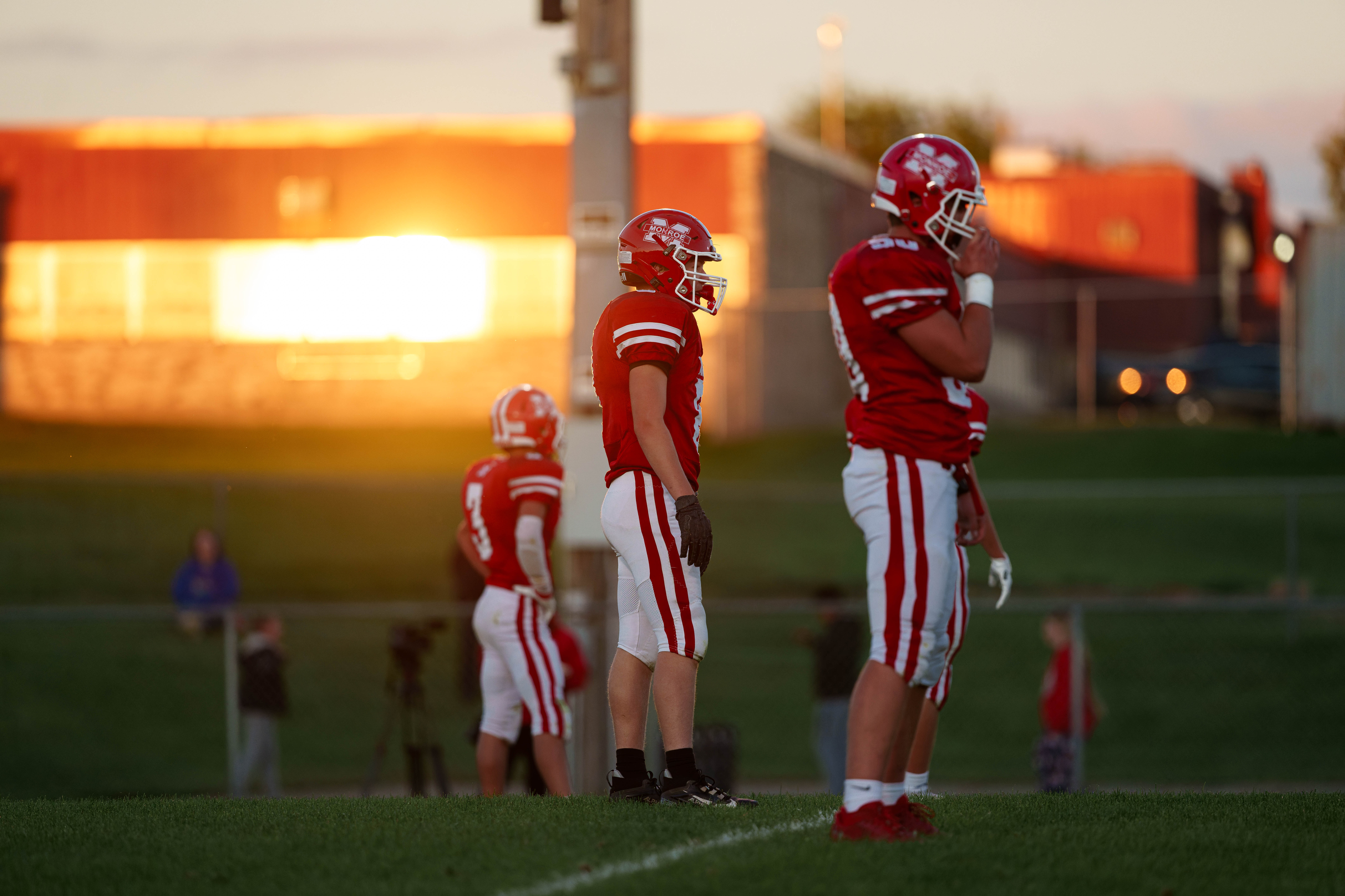 MONROE, WI – SEPTEMBER 5: A high school football game between the Monroe Cheesemakers and the Jefferson Eagles at the Monroe High School in Monroe, Wisconsin. Photography by Ross Harried for Second Crop Sports.