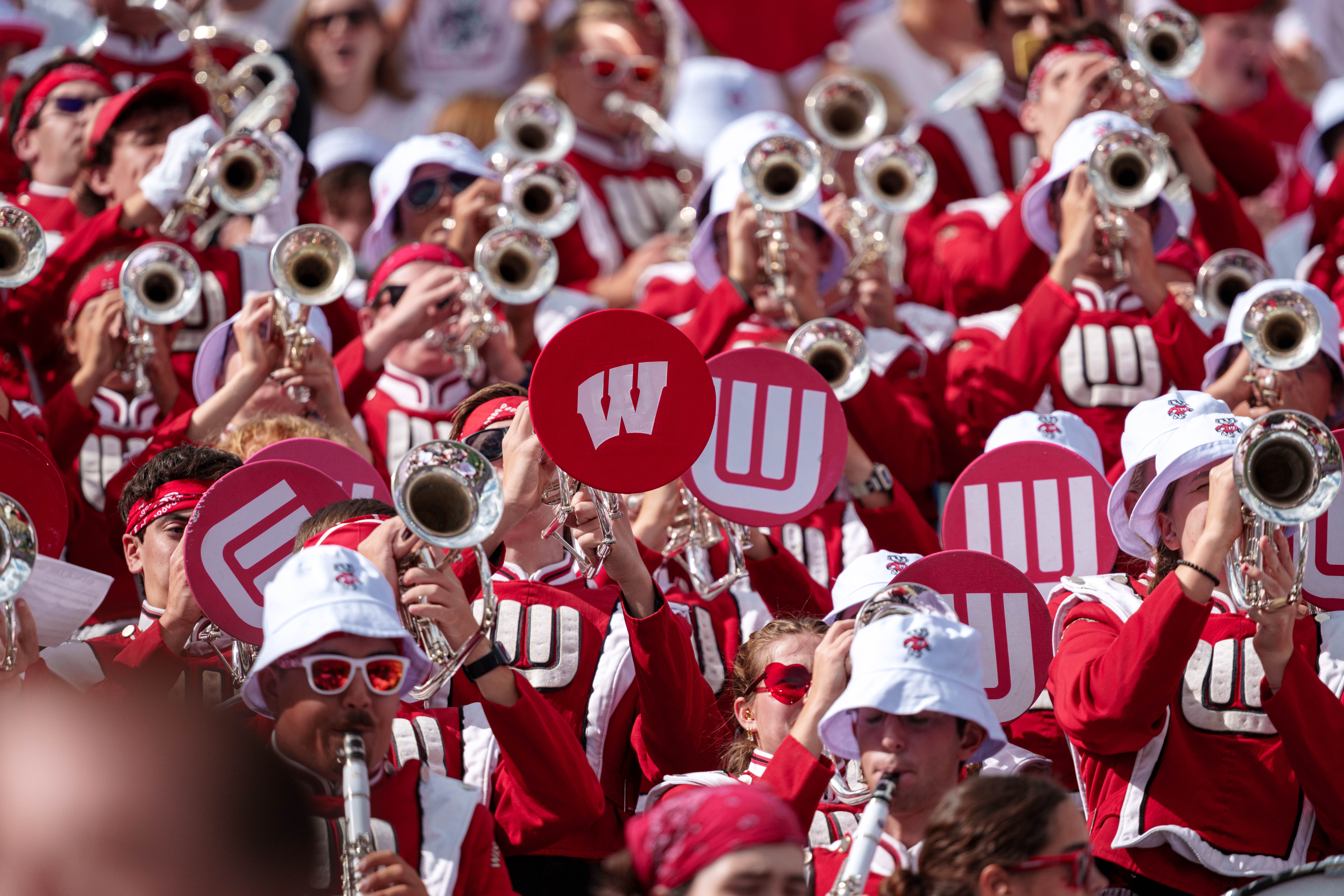 Sept 6, 2025; Madison, Wisconsin, USA; A college football game between the Wisconsin Badgers and the Middle Tennessee Blue Raiders at Camp Randall Stadium on September 06, 2025 in Madison, Wisconsin. Photography by Ross Harried for Second Crop Sports.